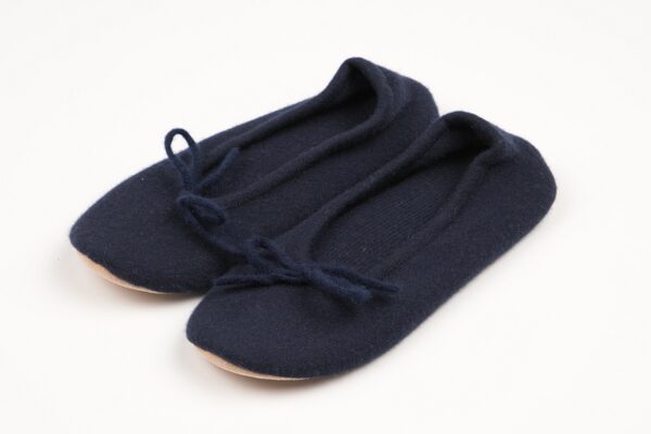 Chaussons cachemire femme navy